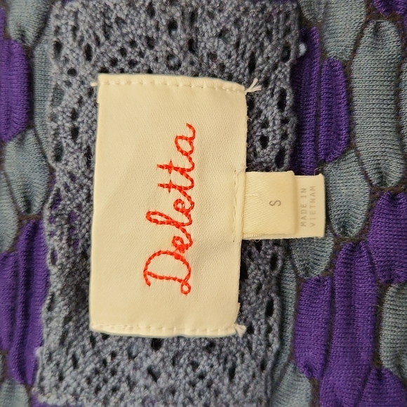 Deletta Cowl Neck Dressy Sleeveless Blouse Green, Purple Women's Small - Picture 5 of 10